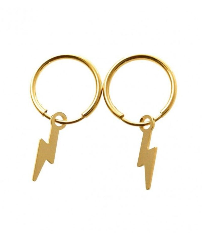 Pendientes rayo chapado en oro