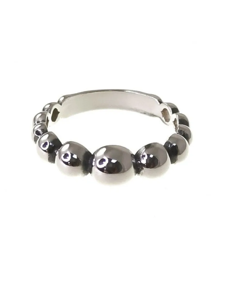 Anillo Surya en plata, con bolitas en disminución